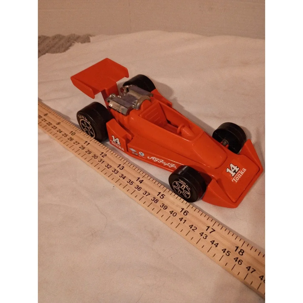 Vintage 1979 Tonka AJ Foyt Jr Indy Race Car 14 Orange Plastic Toy Vehicle